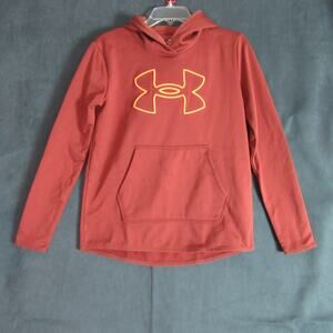 Under Armour Hoodie Mens Size XS Rust Sweatshirt Fleece Big Logo Sports Active